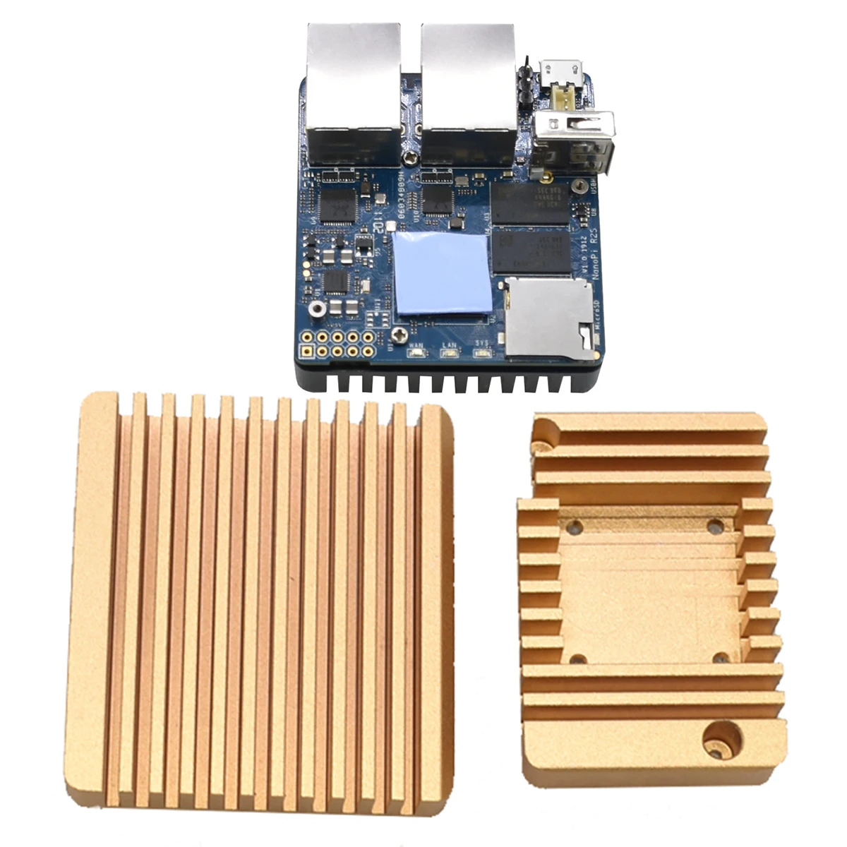 Набор прочных NanoPi R2S мини роутеров RK3328 с двумя Гбит/с Ethernet портами 32G флэш память DC