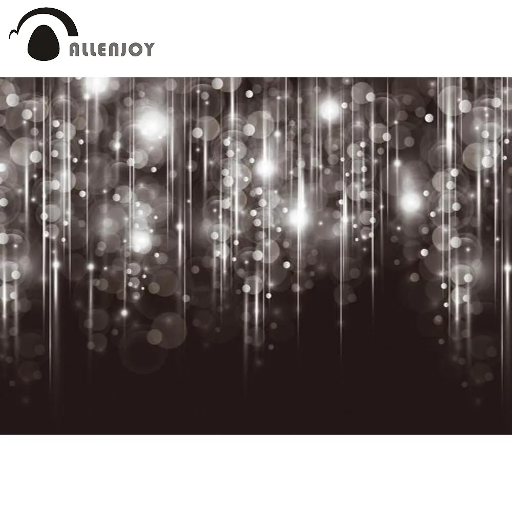 

Allenjoy Black Glitter Happy Birthday Party Backdrop Shiny Dots Celebration Wedding Photography Props Photo Shoot Background