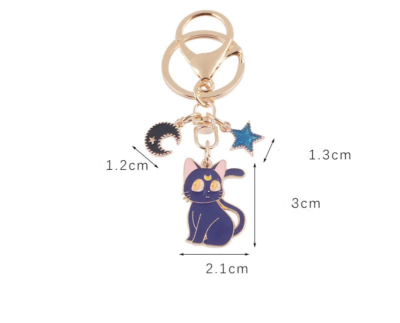 

Lovely Cute Cat Keychain Girls Key Ring Key Chain Jewelry Alloy Cat Keychains for Women Bag Charm Trinket