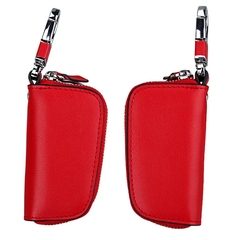 Retro Head Layer Cowhide Leather Car Key Wallet Multi-functional Soft Psoriasis Key Pouch Lock Car Key Bag Pocket