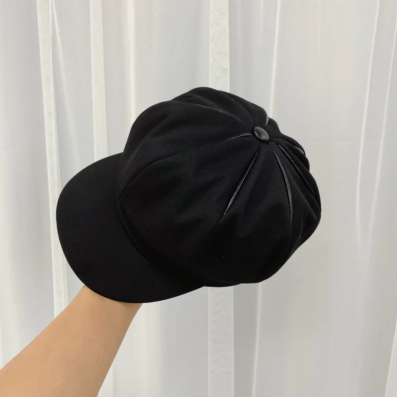 Bere Hat Female Autumn and Winter England Retro Tide Painter Octagonal Black Wild Pumpkin | Аксессуары для одежды