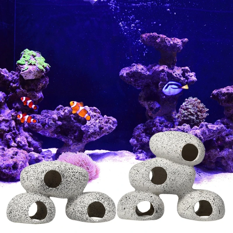 

Aquarium Rock Cave Fish Tank Pond Hideaway for Shrimp Cichlid Hiding Breeding Spawning Hideout Decor Ornament decoration