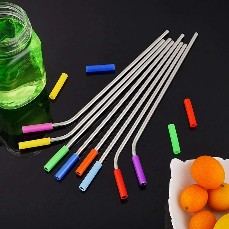 

8.5Inch Eco-Friendly Reusable Metal Straws Set 304 Stainless Steel Drinking Straw Cocktail Party Favor Bar Accessory