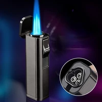 three flames straight into the lighter high power cigar lighter with cigar cutter safe prevent accidental touch gadgets for men