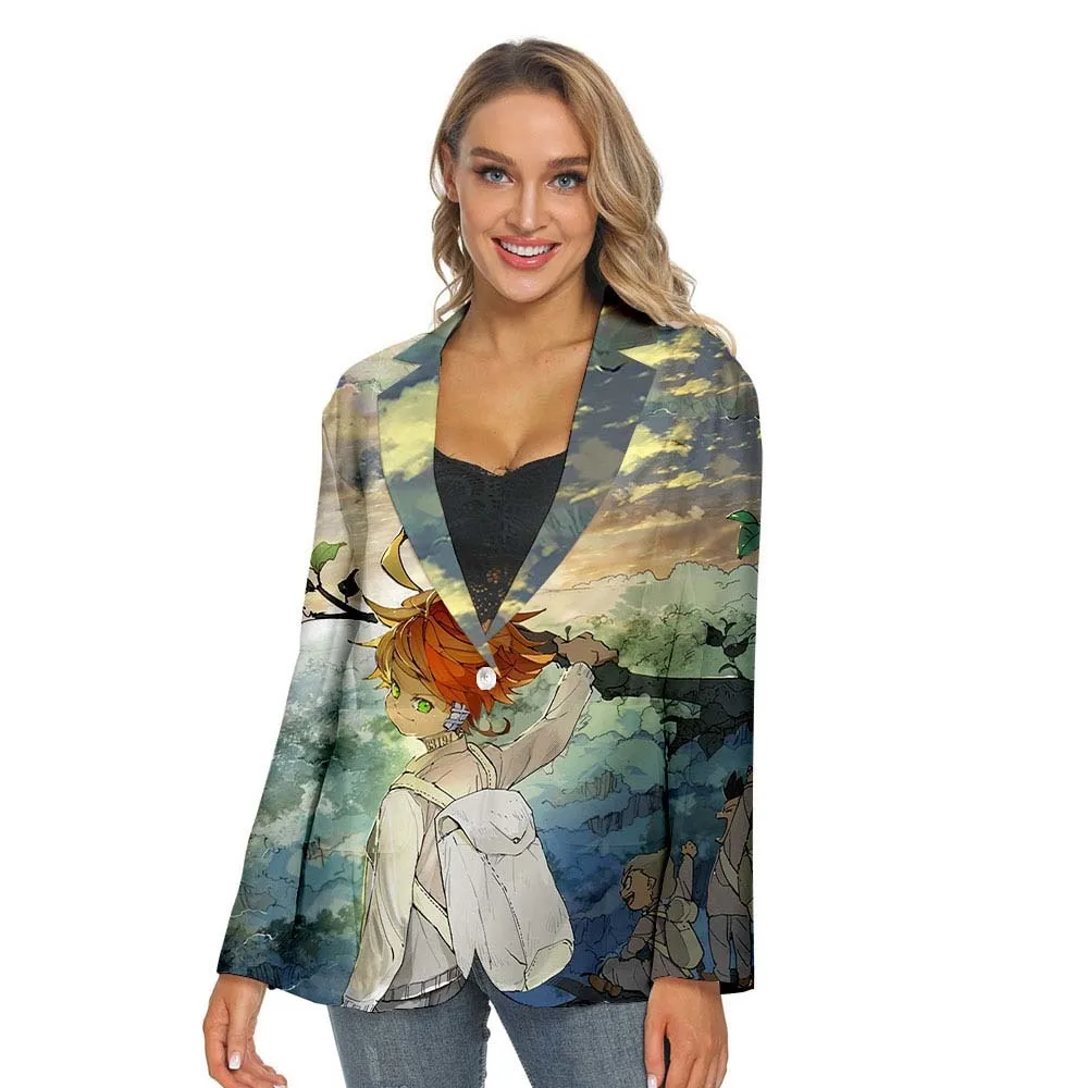 The Promised Neverland 3D Print Men Women Leisure Thin Suit V-neck Spring Autumn Fashion Clothes Streetwear Casual Outfits Top