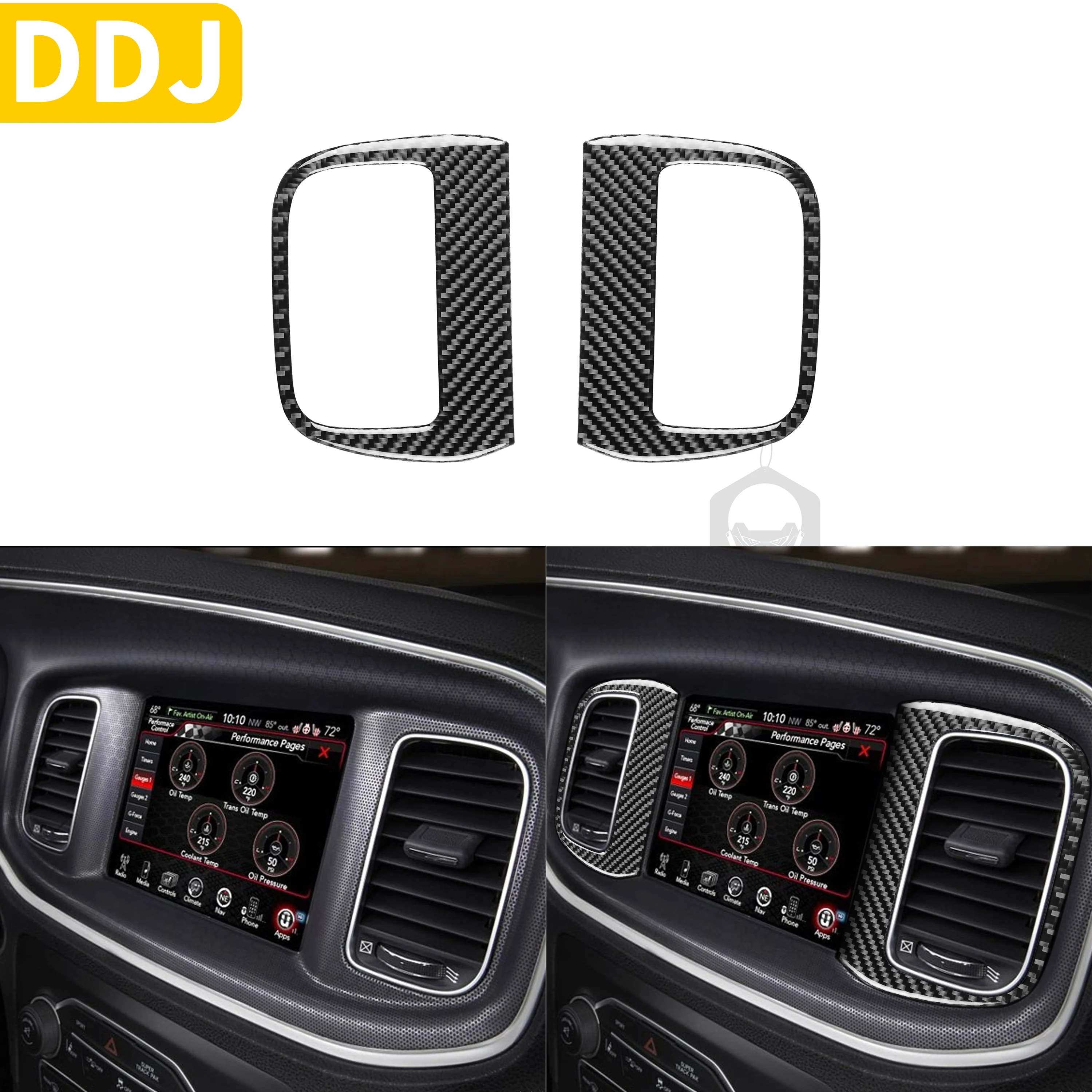 

Center Air Vent Frame Sticker For Dodge Charger LD 2015+ SE RT Carbon Fiber 3D Interior AC Outlet Cover Tuning Car Accessories
