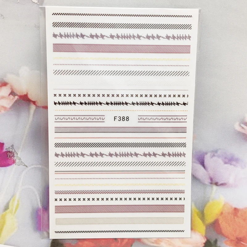 

3D наклейки для ногтей интересный дизайн Фольга для ногтей цветная Геометрическая линия полосатая клейкая наклейка для маникюра милое украшение для ногтей