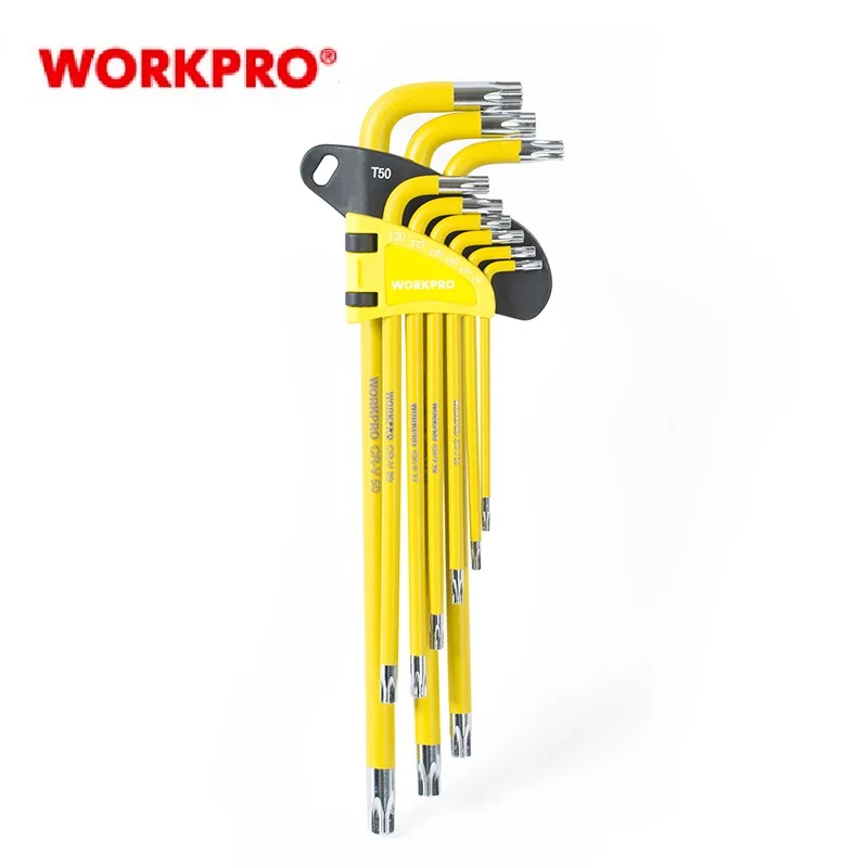 

WORKPRO W022012, 9 шт., длинный Ручной штатив, звездообразный ключ, Набор шестигранных ключей, набор инструментов