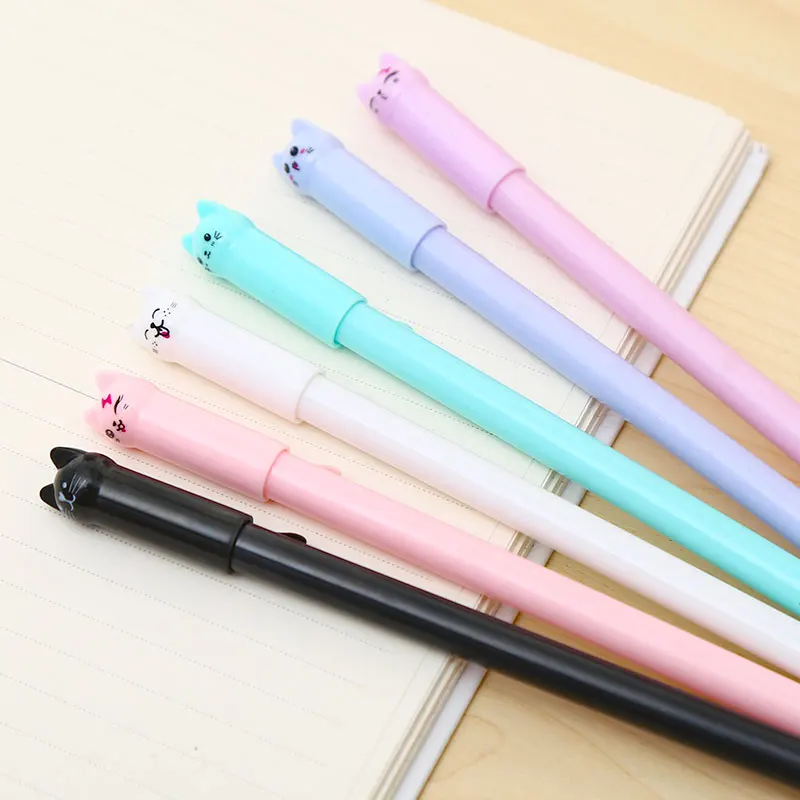 12 шт./компл. креативный милый кот гелевые ручки забавная крутая новинка