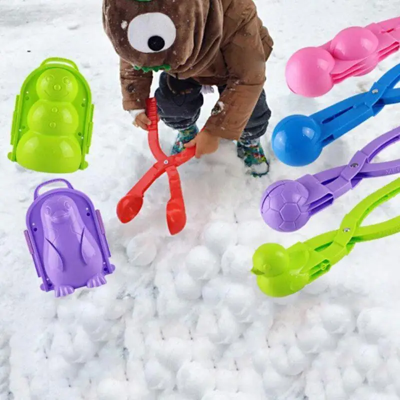

1Pc Winter Plastic Snowball Clip Steel Shovel Cute Animal Shape Snowball Maker Children Outdoor Toy Snowball Mold