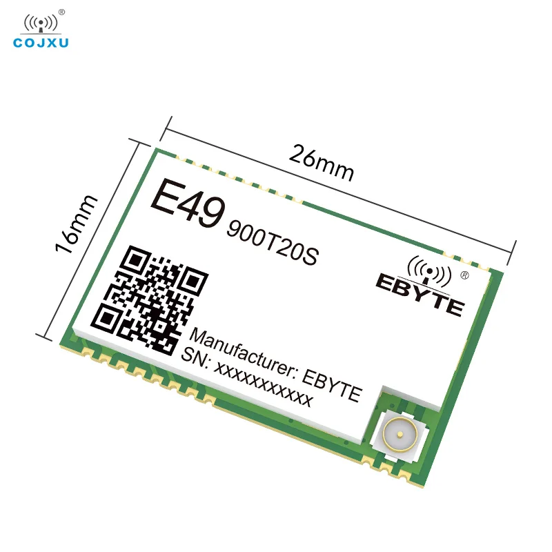 5pcs/lot 868/915Mhz rf Wireless Module 20dBm TTL UART IPEX Stamp-hole Long Distance 2.5km Transmission Transceiver E49-900T20S