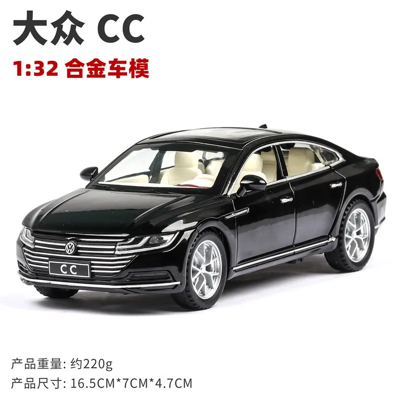 

Bisney 1/32 Volkswagen CC Alloy Model Car Toy High Simulation Sound Light Can Open Door Car Products Children Toys for Boys Play