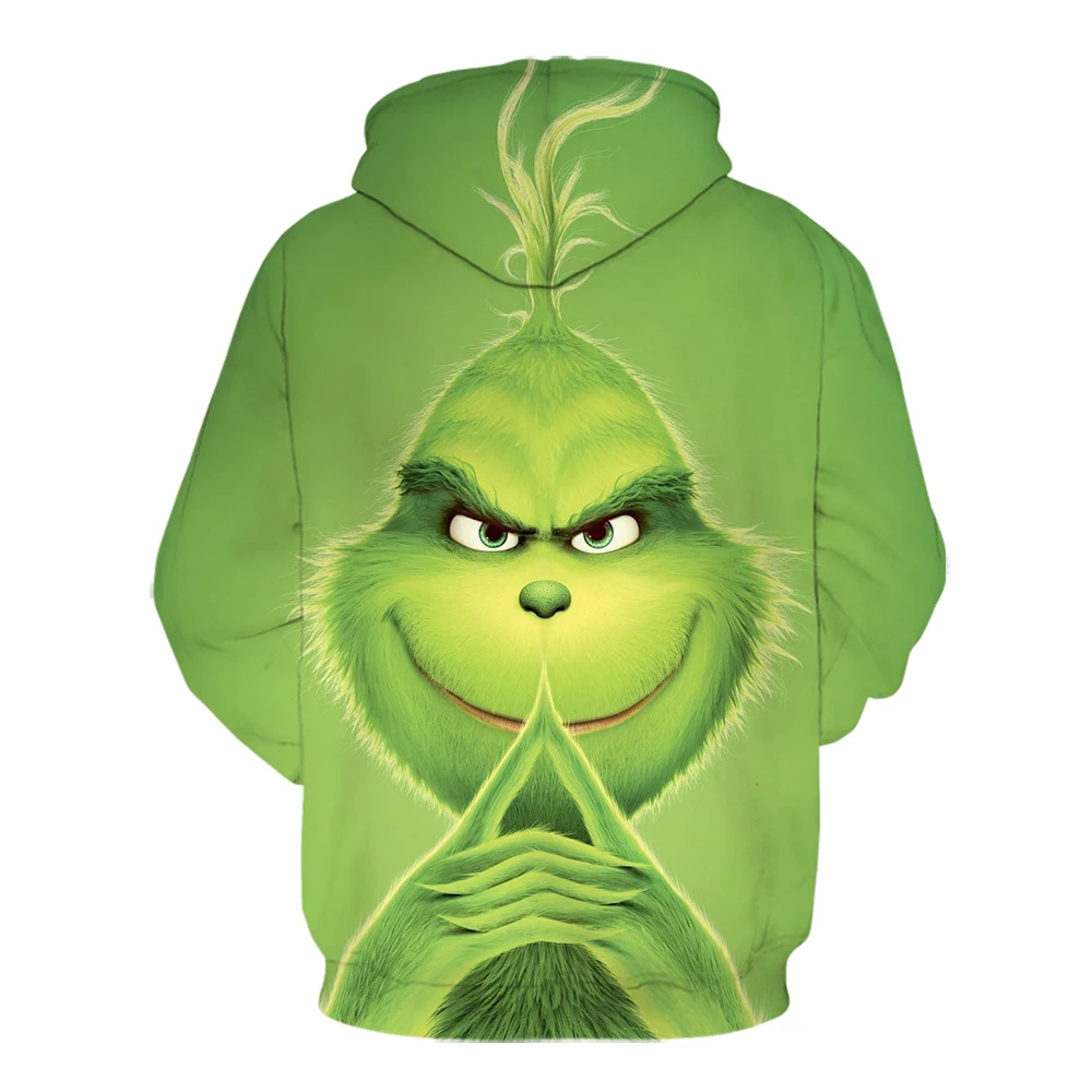 Лидер продаж, пуловер Grinch с полным лицом, мужские толстовки, 3D худи, мужская толстовка с принтом, толстовка в стиле хип-хоп с капюшоном, уличная одежда, забавная спортивная одежда