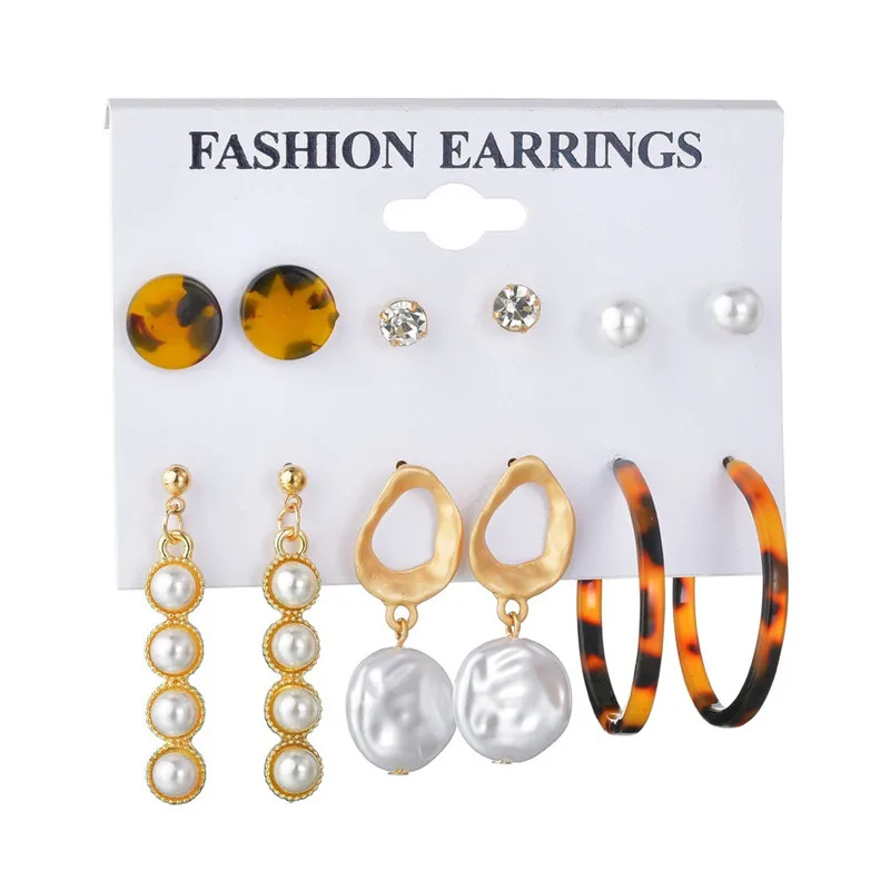 Новые женские акриловые геометрические серьги Modyle для женщин богемные набор