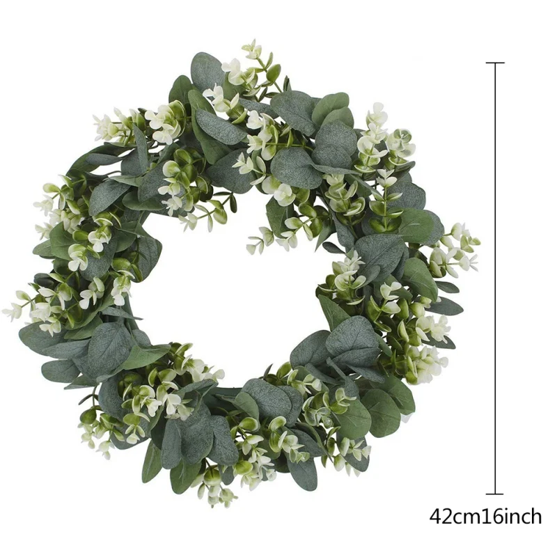 

Green Leaf Eucalyptus Wreath For Festival Celebration Front Hanger Home Relaxed Easter Decor Room Decoration Gardon Accessories