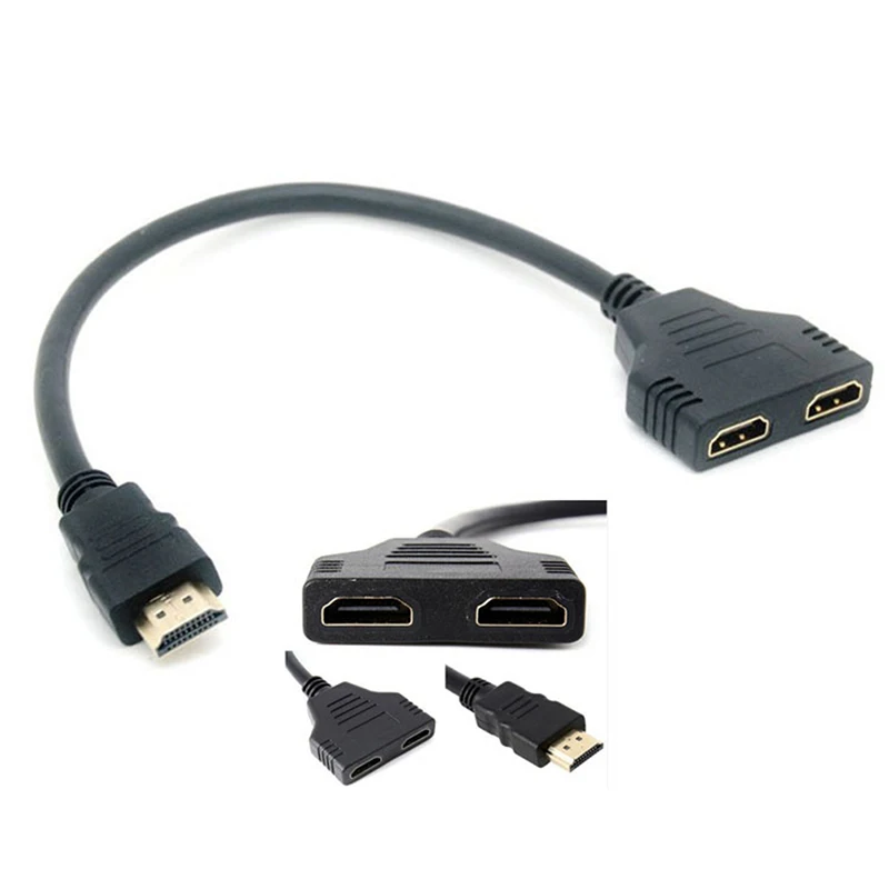 

Кабель-разветвитель, совместимый с HDMI, 1 штекер на 2 гнезда