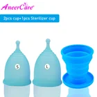 2 шт. женственная гигиена менструальный период чашек многоразовые вагинальные и складные стерилизатор с женщин медицинского класса силикона Aneercare