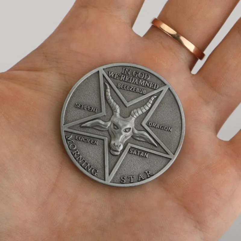 Lucifer Morning Star Satanic Pentecostal Coin Specie аксессуары для косплея реквизит|Реквизит костюмов| |