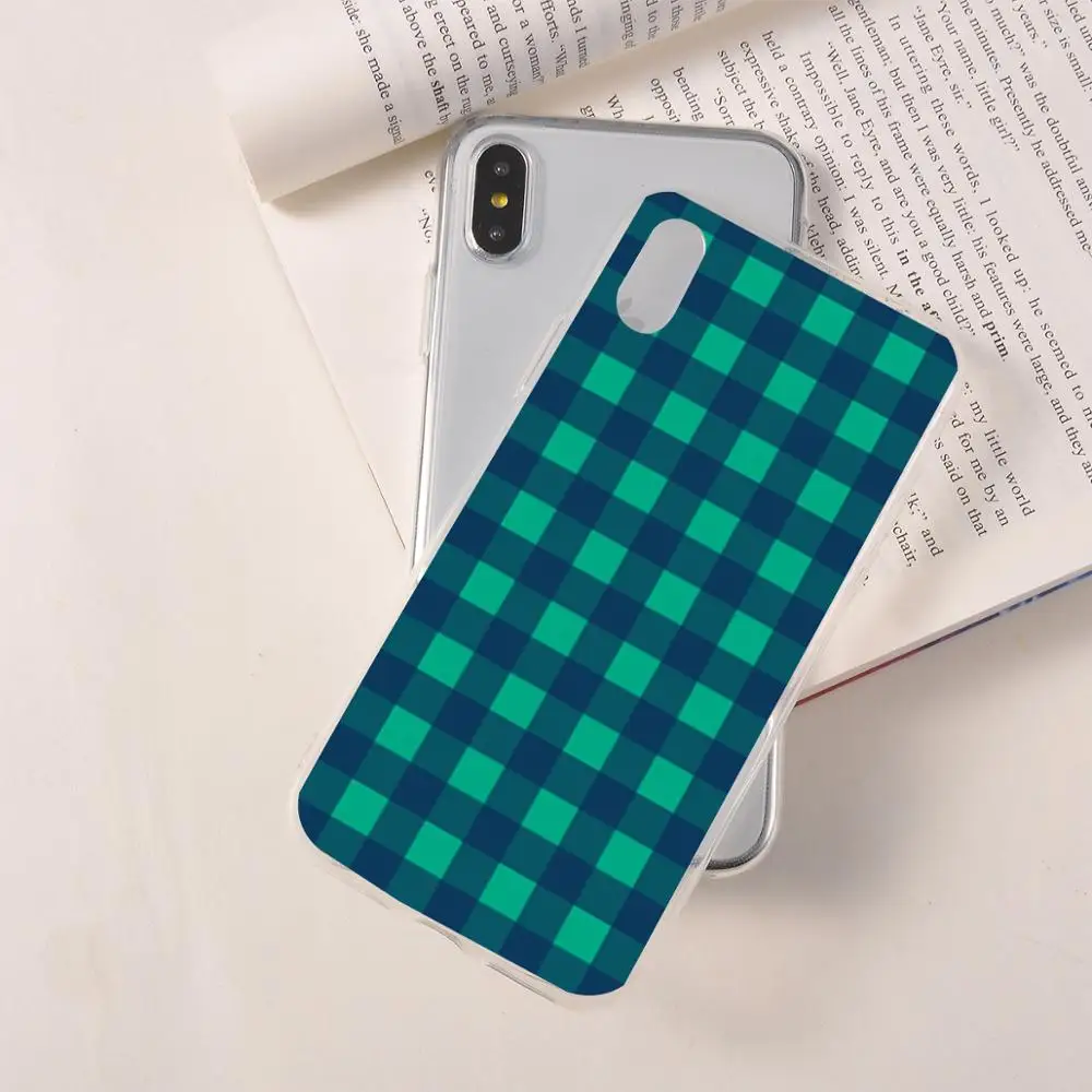 Клетчатый клетчатый чехол для телефона iPhone 5 6S 7 8Plus модный черно-белый в клетку 6