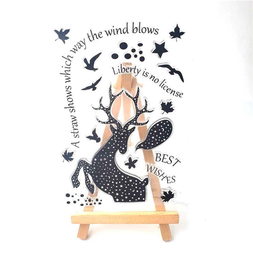 Hot selling Silhouette deer alphabet transparent clear stamp / silicone seal roller DIY scrapbook album card production | Дом и сад
