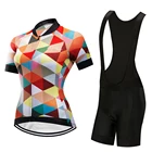 Женская летняя велосипедная одежда 2022, костюм для триатлона, комплект велосипедной одежды для горного велосипеда с коротким рукавом, Трикотажный костюм, женская рубашка