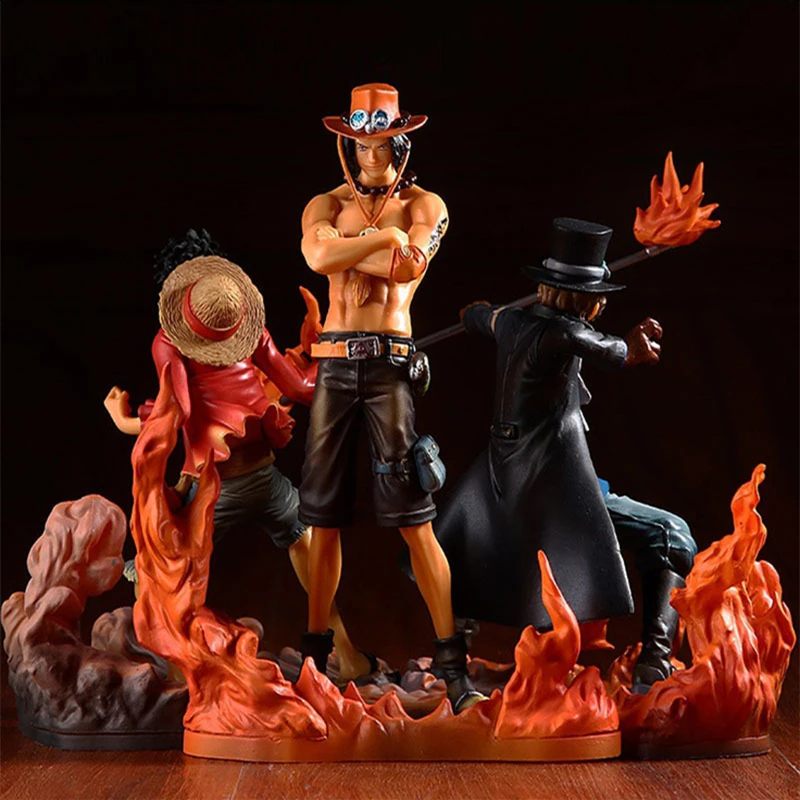 3PCS Anime Figurine Monkey D Luffy Ace Sabo Tre Fratelli Set PVC Action Figure ASL Collection Modello Giocattoli | Игрушки и хобби