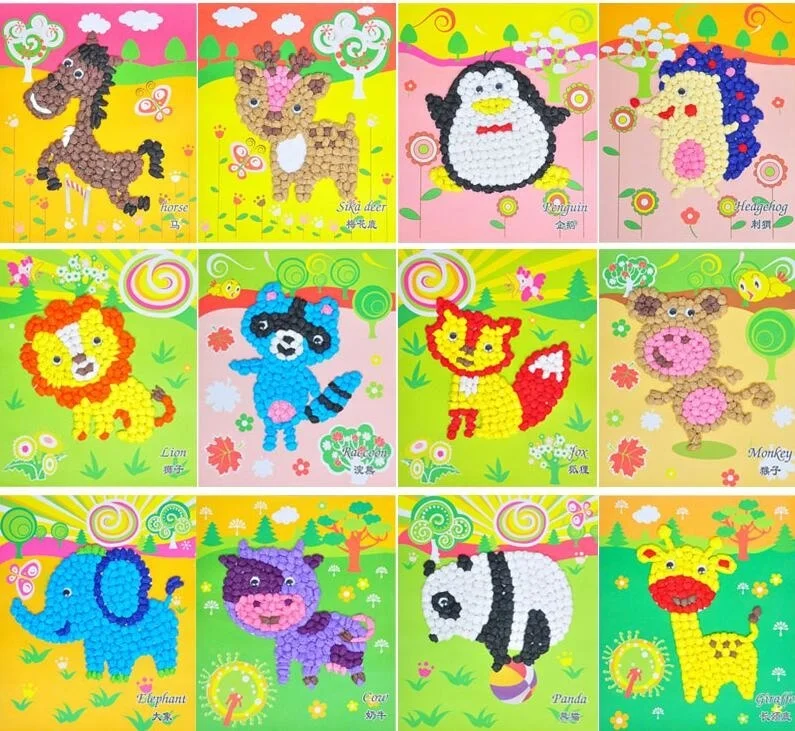 

Children's hand-made cartoon toys, felt paper crafts, kindergarten supplies, children's entertainment arts and gifts, 3 pieces.