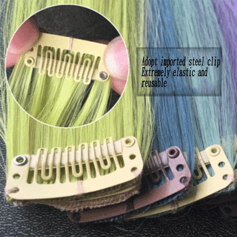 Цветной парик XUANGUANG длинные прямые цветные волосы наращивание волос на клипсе