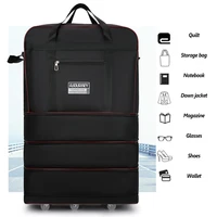 large capacity universal wheel travel bag abroad study oxford cloth folding rucksack airplane luggage storage suitcase new x49c