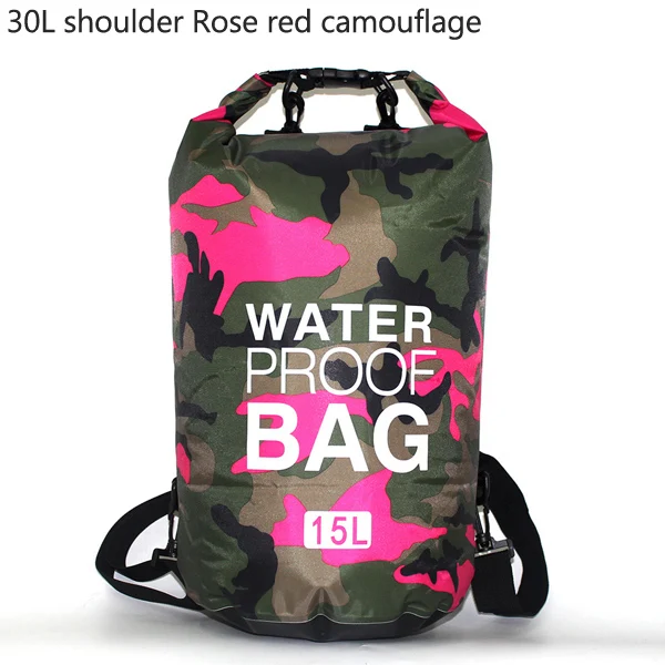 Rose red 30L 5L/10L/20L/30L камуфляжная уличная сумка Портативная рафтинг водонепроницаемая сумка мешок для плавания сумка для воды треккинг - Цвет: Rose red 30L
