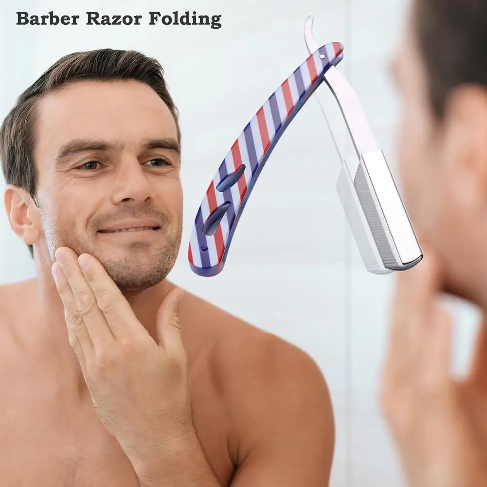 Бритва из нержавеющей стали с прямым краем складной бритвенный нож