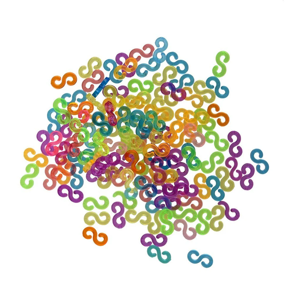 

125 шт., S-образные зажимы радужного цвета, запасные S-зажимы для соединения ткацкого станка, браслетов, ювелирных изделий, инструмент для изго...