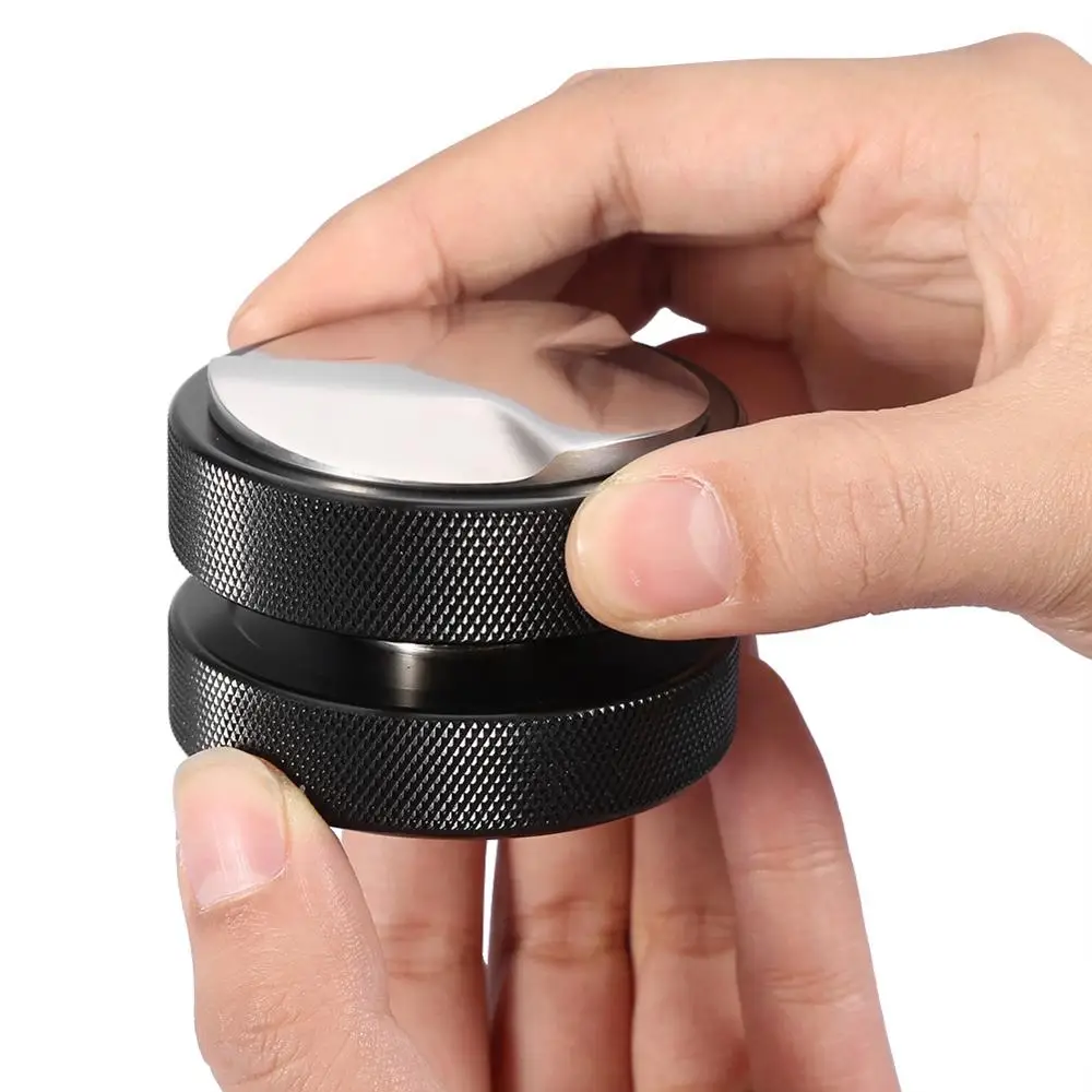 

51/53mm Adjustable 304 Stainless Steel Coffee Espresso Tamper Macaron Convex Four Angled Slopes Base Trefoil Distribution Tool