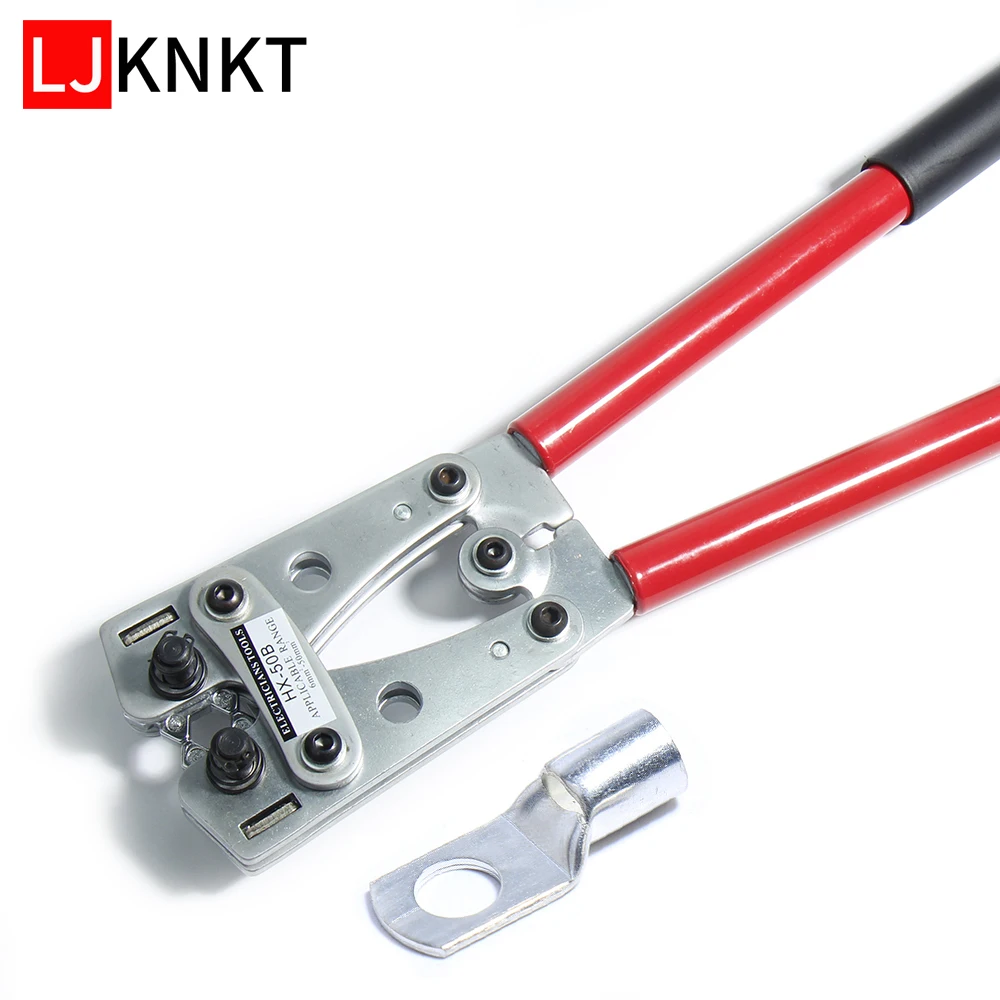 HX-50B Cable Crimper Crimping Wire Terminal Crimp Pliers 6-50mm AWG1-10 Electrician Tube Multitool Battery Lug Hex Hand Tool