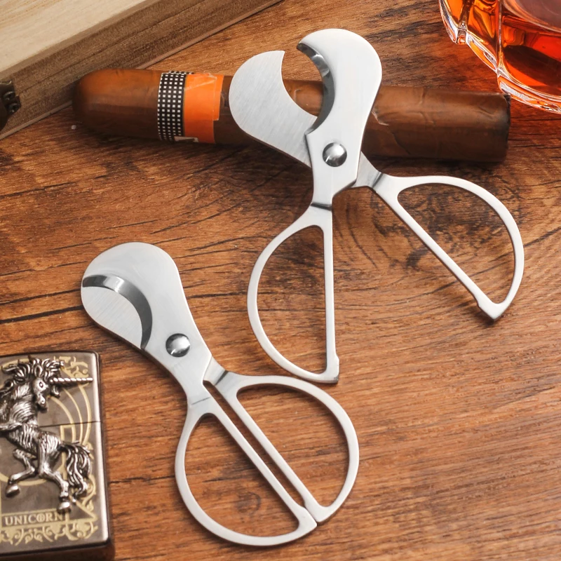 Новинка 1 шт. серебро Нержавеющая сталь ножницы для сигар с каттером Ножи