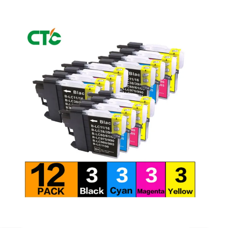 12P совместимый para hermano MFC 250C cartucho de tinta impresora 290C 490CW 790CW 990CW 5490CW 5890CN 6490CW 6890CD|Чернильные