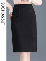 such as su brand sexy work pencil skirts womens black knit knee long skirt s 3xl size fashion female ol office wrap skirt