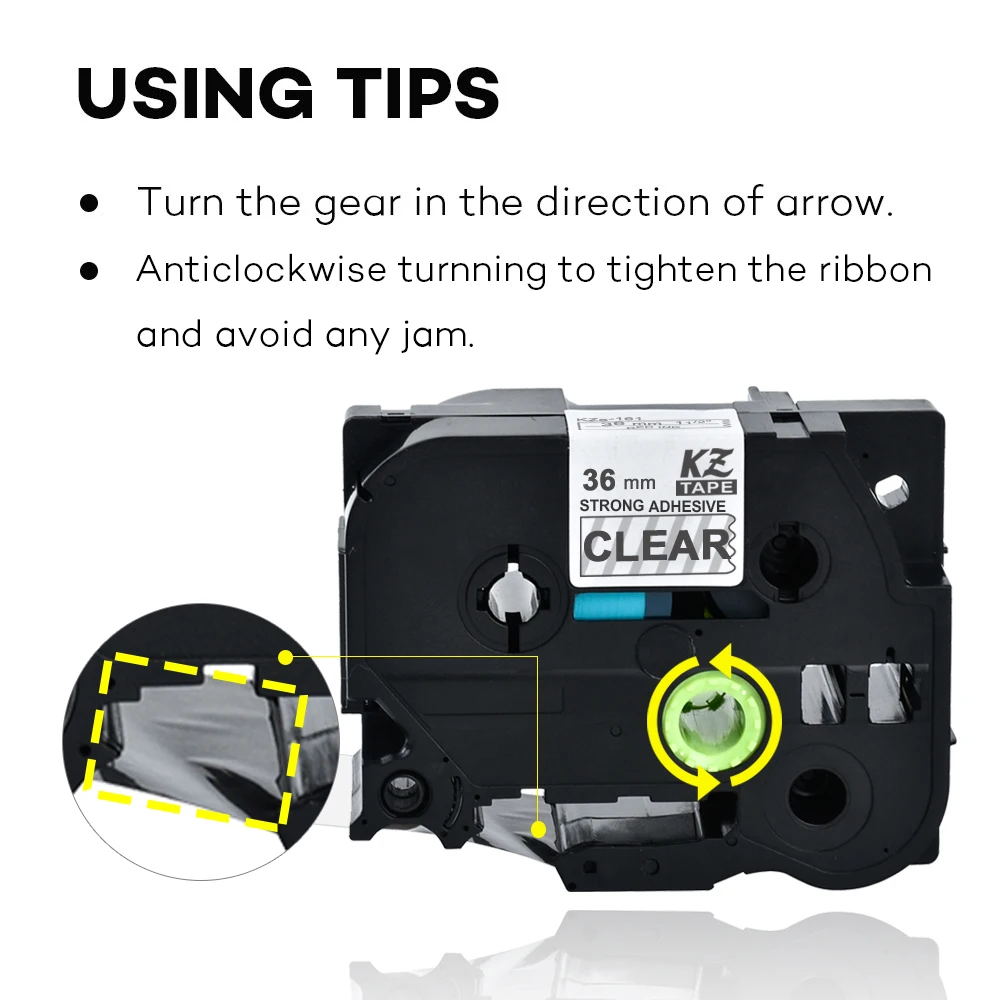 36 мм Tze S161 черная на прозрачной фотоленте прочные клейкие ленты для этикеток