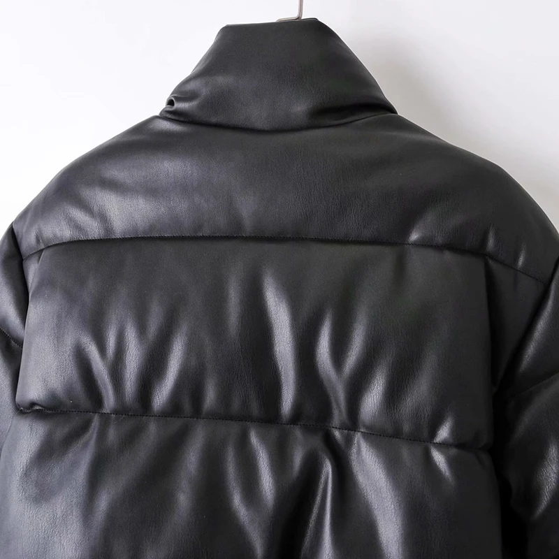 

Women Coat Short Womens Leather Jacket PU Warm Outwear Female Winter Streetwear Punk Jackets Casual Parka Cotton Clothes FL136