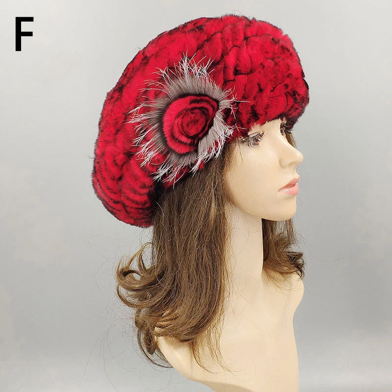 Новинка Женская Шапка-бини вязаная женская из 100% натуральной кожи женские зимние