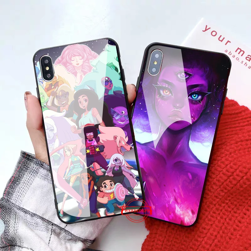 

steven universe real life Glass Phone Case for Apple iPhone 11 Pro X XS Max 6 6S 7 8 Plus 5 5S SE