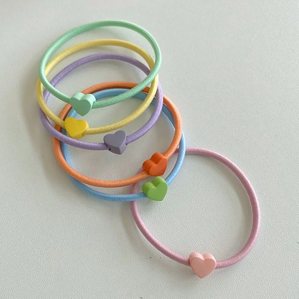 

1PC Cute Elastic Band Women Girls Hair Accessories Heart Hair Tie Hair Rope Candy Color Ponytail Holders
