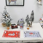 2021, Рождественский коврик для стола, подстилка, модный коврик для стола из ПВХ, коврик для столовой посуды в отеле, коврик для стола с принтом Санта-Клауса, Рождественская подстилка #9