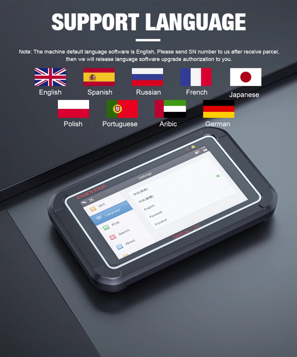 Сканер EUCLEIA S7C OBD2 полный диагностический инструмент автомобильный тест на