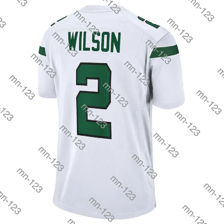 

Вышитая Американская футболка Zach Wilson для мужчин женщин детей Молодежная белая футболка Нью-Йорка