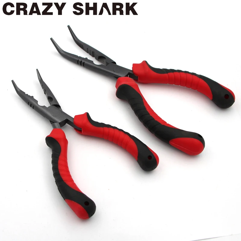 Плоскогубцы CrazyShark с изогнутым длинным носом рыболовные инструменты 7/9 дюймов из