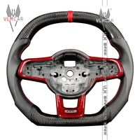 vlmcar private custom carbon fiber steering wheel for vw golf mk7 mk7 5 gti r volkswagen car accessories led display flat bottom