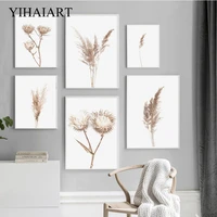 plant flower canvas wall art painting nature botanical grass poster boho style print nordic minimalist picture modern home decor