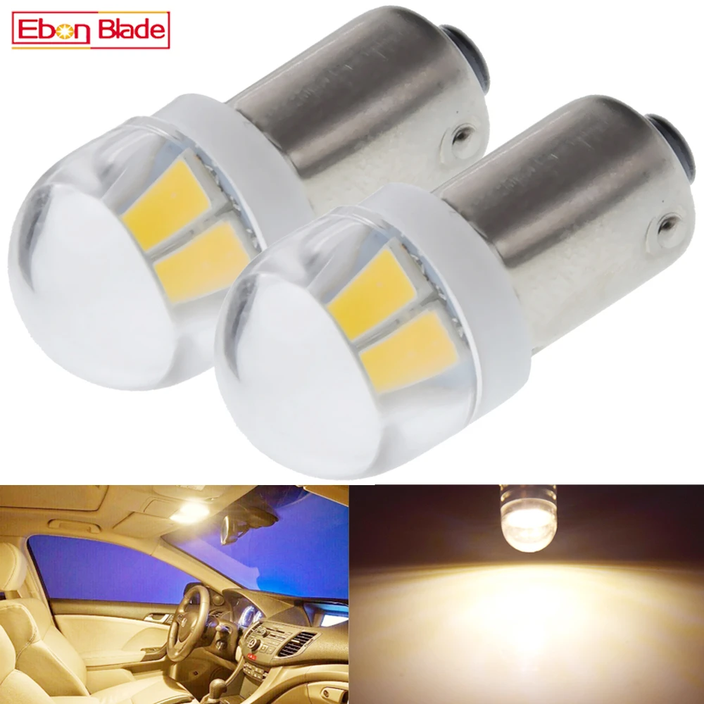 

2 шт. теплый/белый BA9S T4W LED BAX9S H6W BAY9S H21W салона автомобиля купольная карта света авто боковой Клин обратный стояночный фонарь 6 в 12 В 6 в