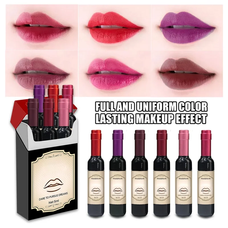 

Lip Makeup Non-stick Lip Color Smooth Application 6 PCS Lipstick Set Hydrating Lipstick Long-lasting Matte Finish